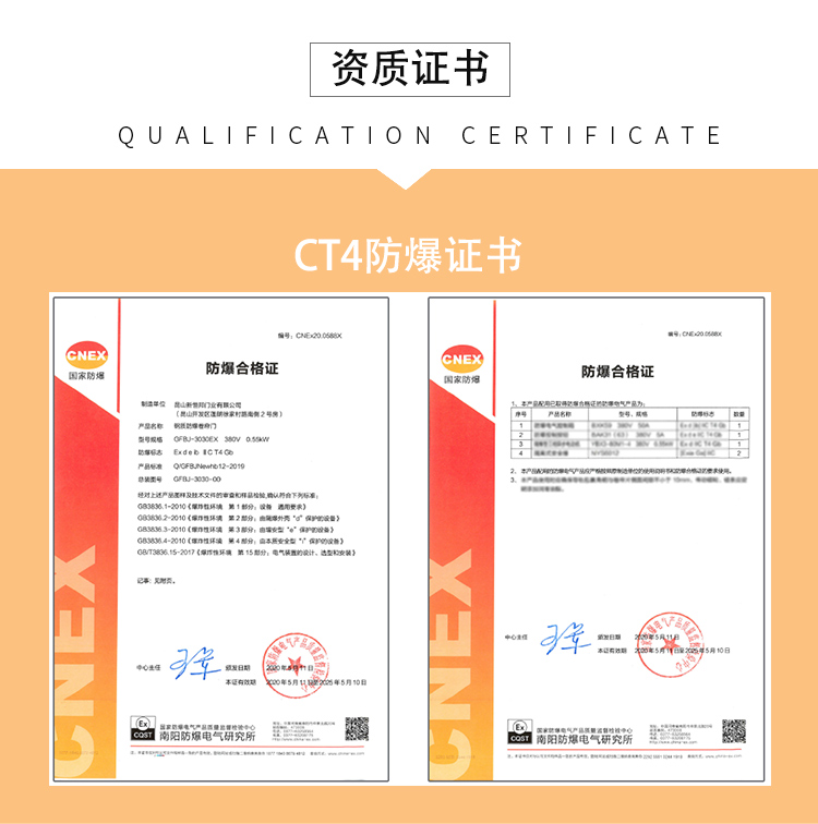 防爆（bào）區卷簾門CT4證書